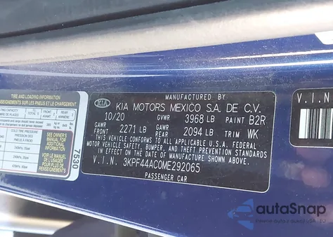 2021 Kia Forte Gt from USA, damaged, VIN 3KPF44AC0ME292065